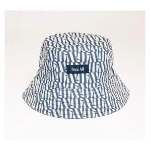Womens Austi Bucket Hat Indigo/White Fa Pattern OS EUC!